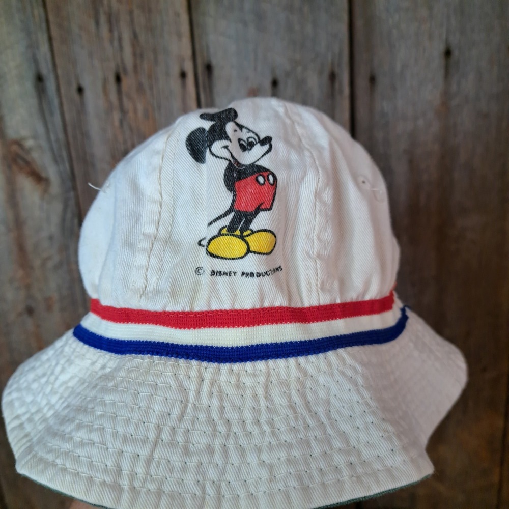 1970 Retro Kidcore Vintage Disney Productions Mickey Mouse Bucket Hat Child Size